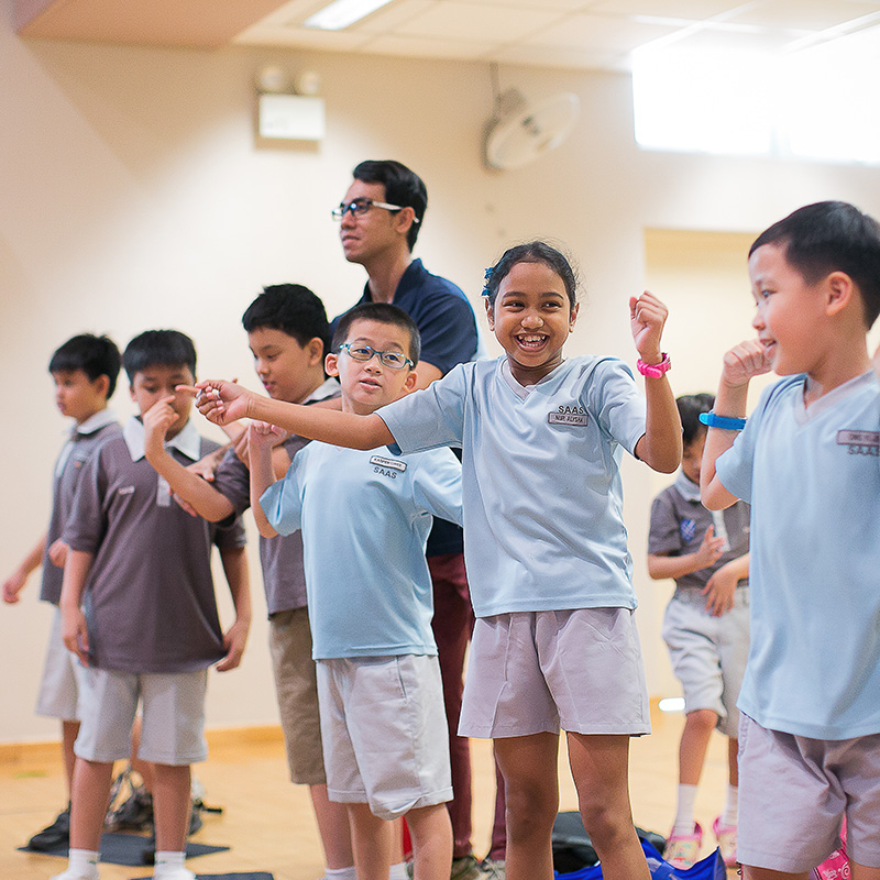 Students at St. Andrew’s Autism School participating in a movement activity